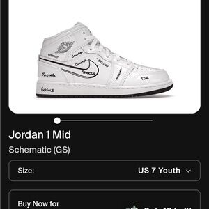 Jordan 1 Mid Schematic White Sneakers
